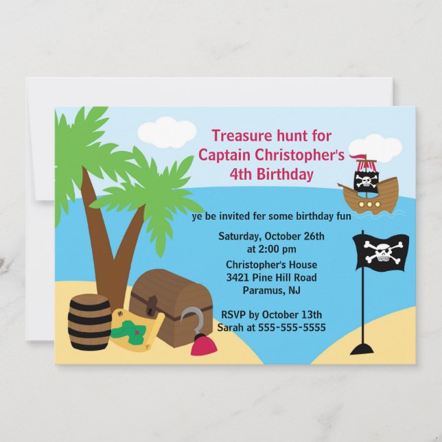 Pirate Ahoy Mates Birthday Party Invitation (Front)