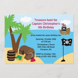 Pirate Ahoy Mates Birthday Party Invitation
