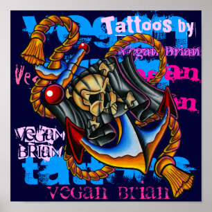 Pirate Anchor print by Vegan Brian