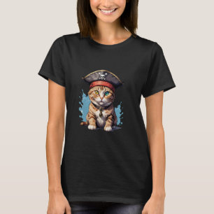 Pirate and Cat The Feline Buccaneer T-Shirt