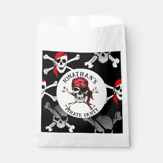 PIRATE AND CROSS BONES  FAVOUR BAGS (Front)