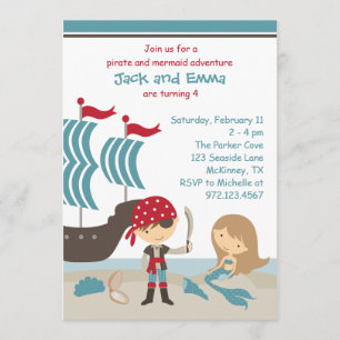 Pirate and Mermaid Invitation