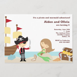 PIrate and Mermaid Invitations