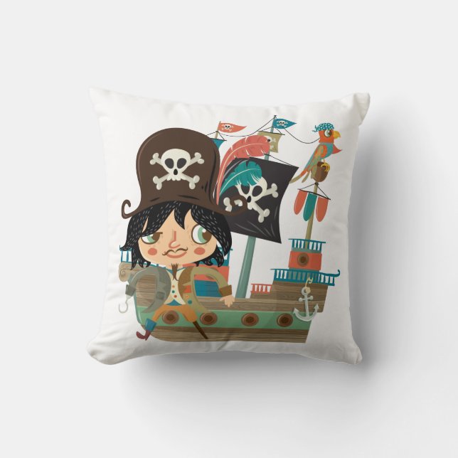 Pirate and Pirate Ship Cushion (Front)