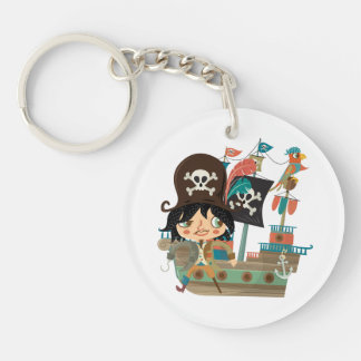 Pirate and Pirate Ship Key Ring