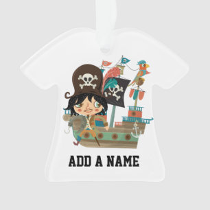 Pirate and Pirate Ship Ornament