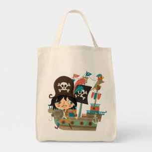 Pirate and Pirate Ship Tote Bag