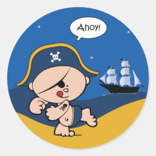 Pirate and Ship Sticker