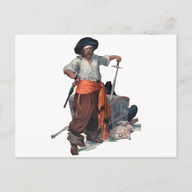 Pirate And Treasure Postcard (Front)