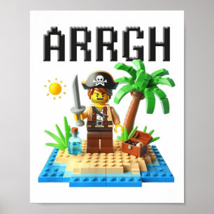 Pirate Argh Building Blocks Bricks Master Builder Poster