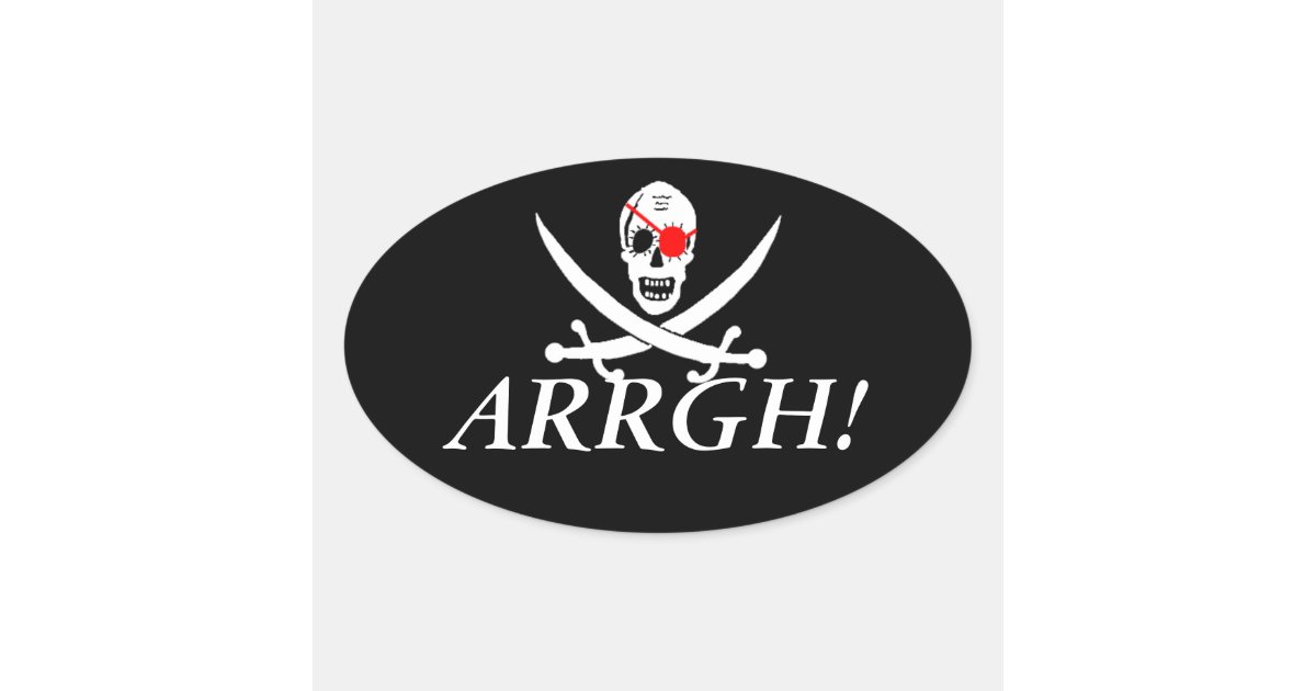 Pirate ARRGH Oval Sticker | Zazzle