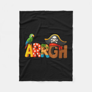 Pirate arrgh parrot skull hat adventure style fleece blanket