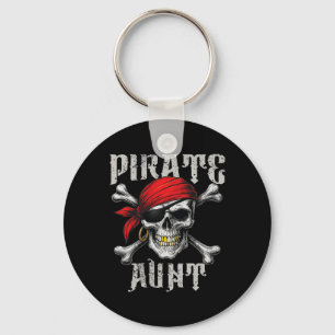 Pirate Aunt Jolly Roger Flag And Skull Crossbones  Key Ring