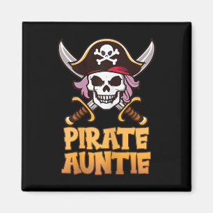 Pirate Auntie Funny Captain Matching Halloween Cos Magnet