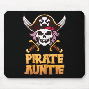 Pirate Auntie Funny Captain Matching Halloween Cos Mouse Mat
