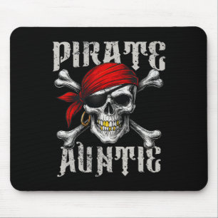 Pirate Auntie Jolly Roger Flag And Skull Crossbone Mouse Mat