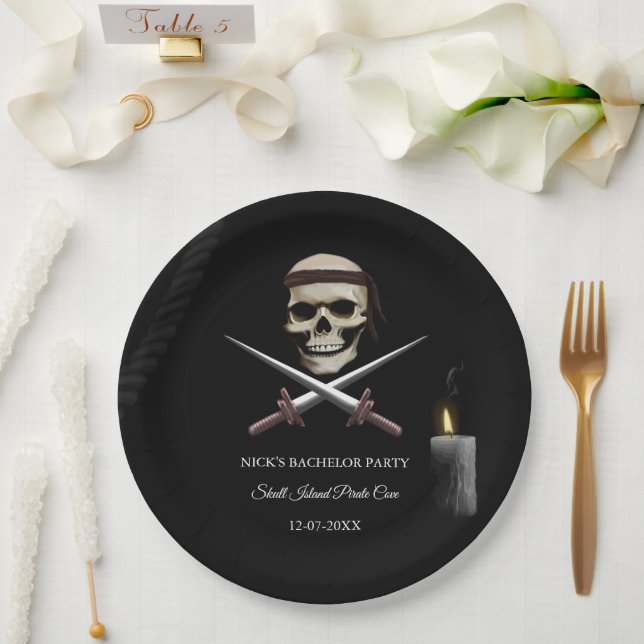Pirate Bachelor / Birthday Party - pirate-themed Paper Plate (Wedding)