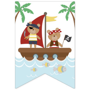 Pirate Bear Boys Pirate Birthday Party Bunting