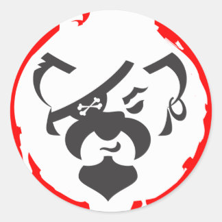 Pirate Bear reverse Classic Round Sticker