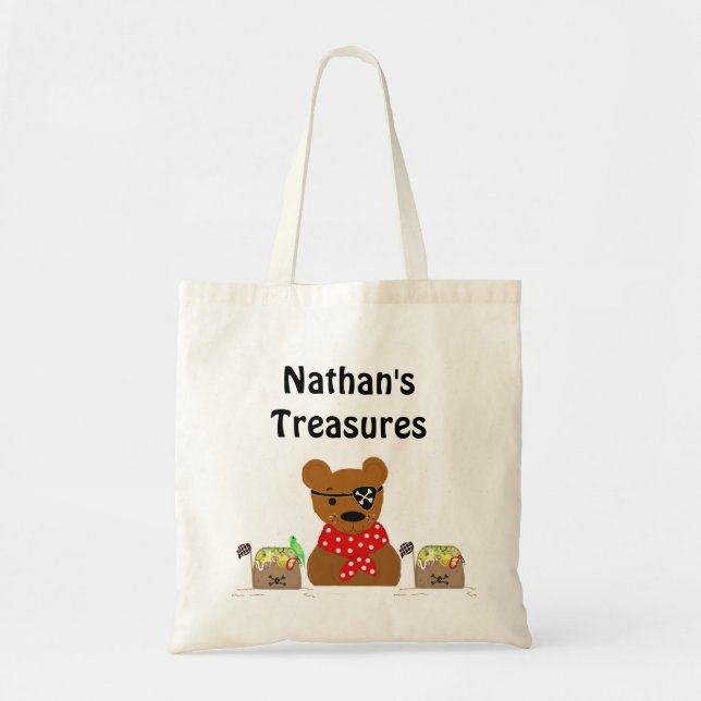 Pirate Bear Treasures Tote Bag (Front)