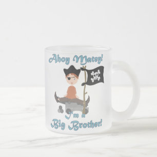 Pirate Big Brother Frosted Glass Coffee Mug