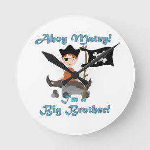 Pirate Big Brother Round Clock