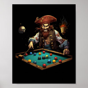Pirate Billiards Pool Player Buccaneer Sports 1  Poster