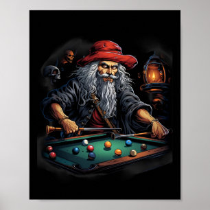 Pirate Billiards Pool Player Buccaneer Sports  Poster