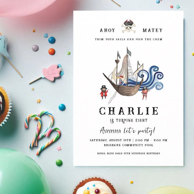 Pirate Birthday Adventure High Seas Invitation (Creator Uploaded)
