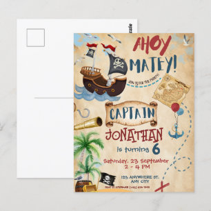 Pirate Birthday Ahoy Boy Party Postcard