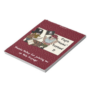 Pirate Birthday Candy Bar Wrapper Party Favour Notepad