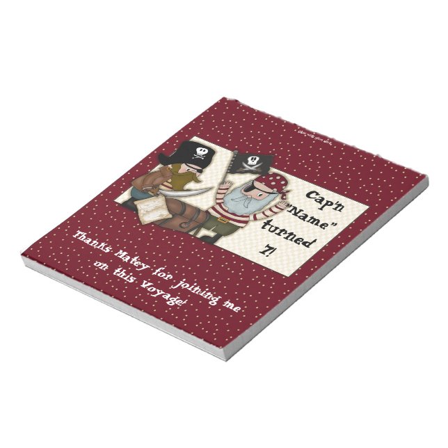Pirate Birthday Candy Bar Wrapper Party Favour Notepad (Rotated)