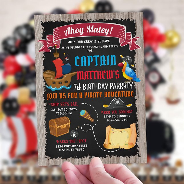 Pirate Birthday Invitation Ahoy Matey (Creator Uploaded)