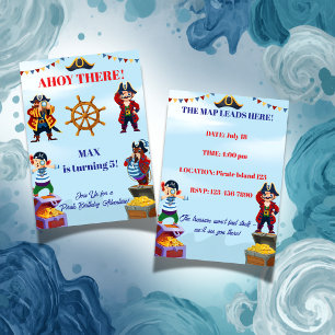 Pirate Birthday Invitation Boy Editable Name Age