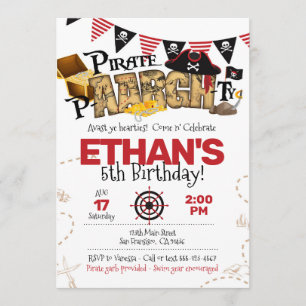 Pirate Birthday Invitation for Pirate Party