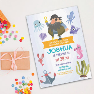 Pirate Birthday Invitation Party Fun Ocean