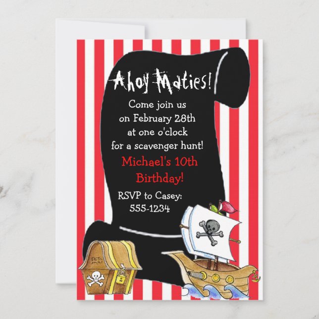 Pirate Birthday Invitations (Front)