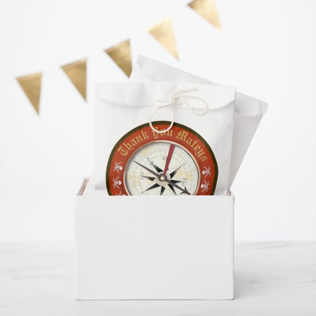 Pirate Birthday Jolly Roger Compass Favour Bags (Party)