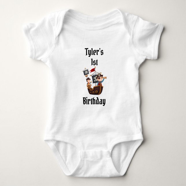 Pirate Birthday Party Bodysuit (Front)