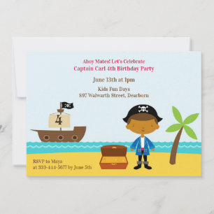 Pirate Birthday Party Captain Invitation