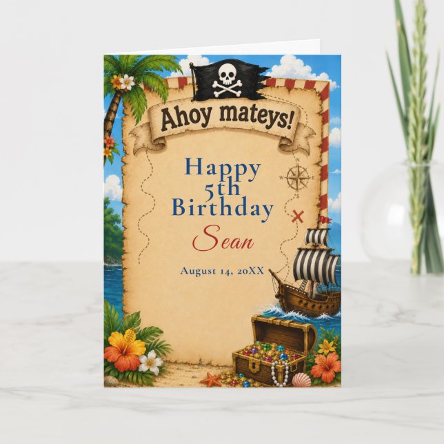 Pirate Birthday Party Card (Front)