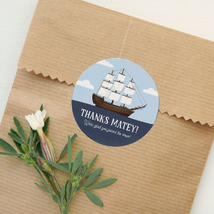 Pirate Birthday Party Classic Round Sticker