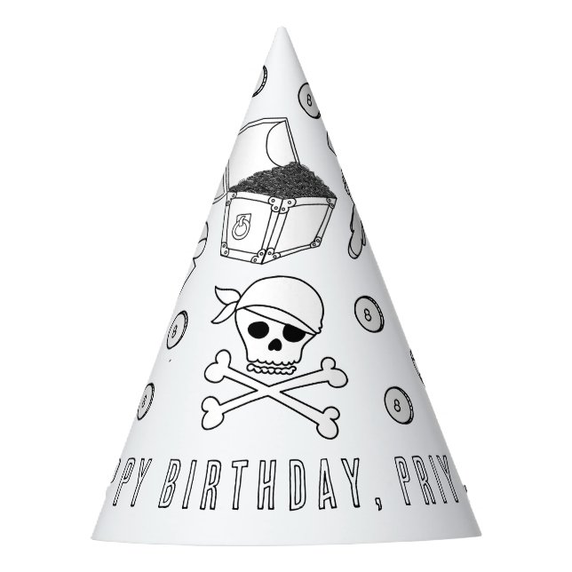 Pirate Birthday Party - Colour Your Own Hat (Front)