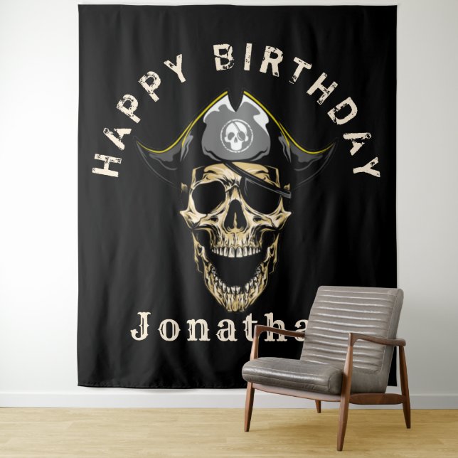  Pirate Birthday Party for Your Boy backdrop Tapestry (In Situ)