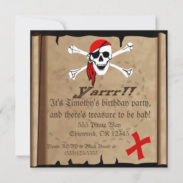 Pirate Birthday Party Invitation (Front)