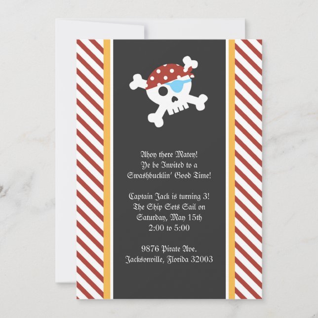 Pirate Birthday Party Invitation (Front)