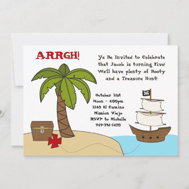 Pirate Birthday Party Invitation (Front)
