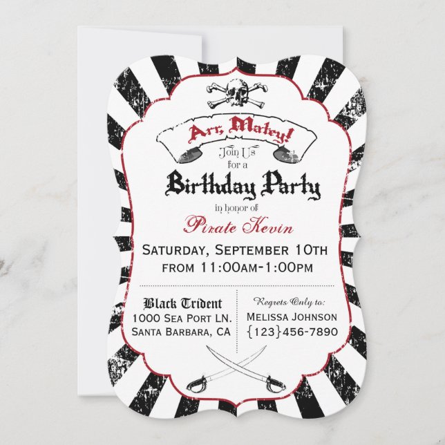 Pirate Birthday Party Invitation (Front)