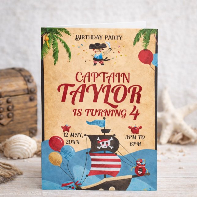 Pirate Birthday Party Invitation for Kids (Creator Uploaded)