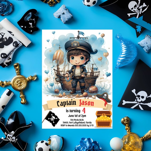 Pirate Birthday Party Invitation For Kids (Creator Uploaded)
